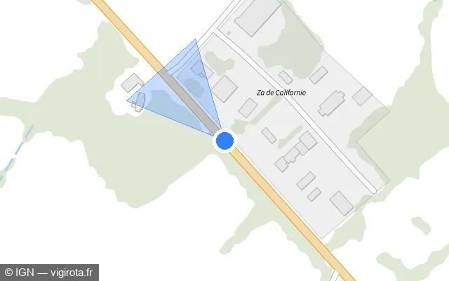 Vue plan de l'emplacement du radar tourelle à Lannebert