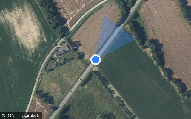 Vue satellite de l'emplacement du radar tourelle à Saint-Léry