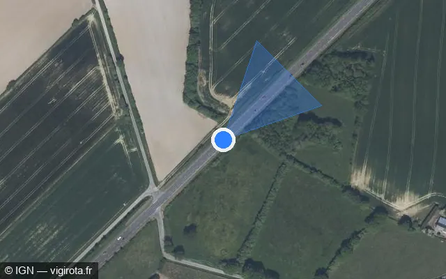 Vue satellite de l'emplacement du radar tourelle à Bouvron