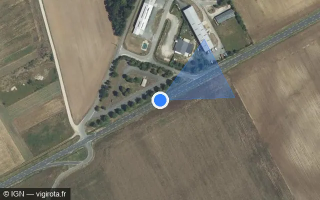 Vue satellite de l'emplacement du radar tourelle à Saint-Georges-sur-Arnon