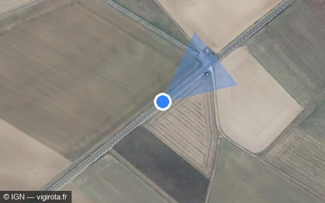Vue satellite de l'emplacement du radar tourelle à Bué