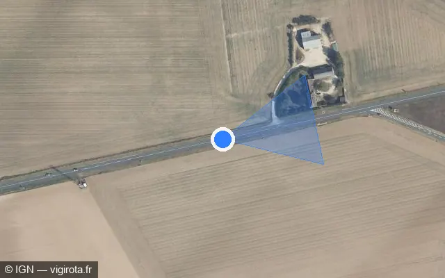 Vue satellite de l'emplacement du radar tourelle à Brécy