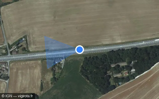 Vue satellite de l'emplacement du radar tourelle à Courteilles