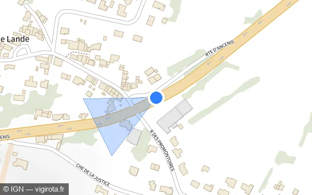 Vue plan de l'emplacement du radar tourelle à Oudon