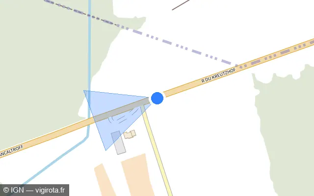 Vue plan de l'emplacement du radar tourelle à Erstroff