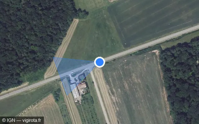 Vue satellite de l'emplacement du radar tourelle à Erstroff