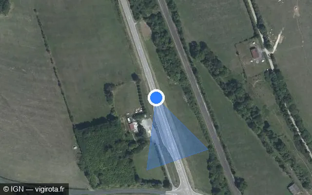 Vue satellite de l'emplacement du radar tourelle à Rolampont