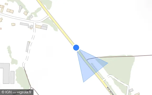 Vue plan de l'emplacement du radar tourelle à Gestel