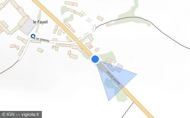 Vue plan de l'emplacement du radar tourelle à Boubiers