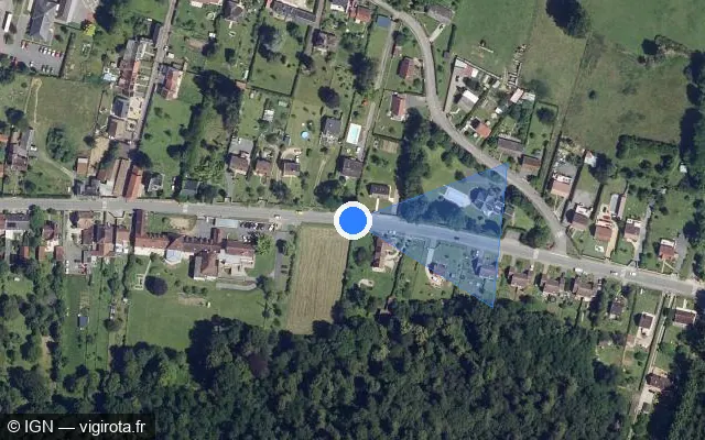 Vue satellite de l'emplacement du radar tourelle à Cuts