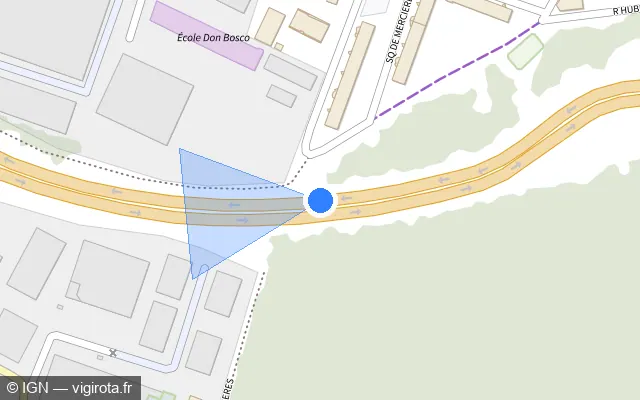 Vue plan de l'emplacement du radar tourelle à Jaux