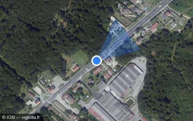 Vue satellite de l'emplacement du radar tourelle à Lévignen