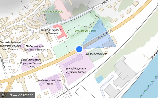 Vue plan de l'emplacement du radar tourelle à Saint-Leu-d'Esserent