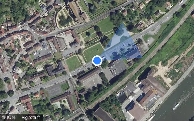 Vue satellite de l'emplacement du radar tourelle à Saint-Leu-d'Esserent