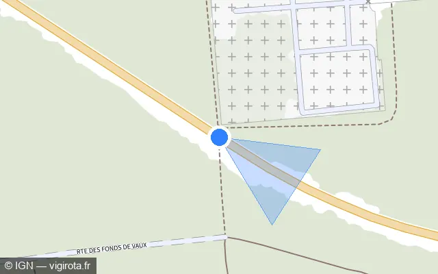 Vue plan de l'emplacement du radar tourelle à Apremont