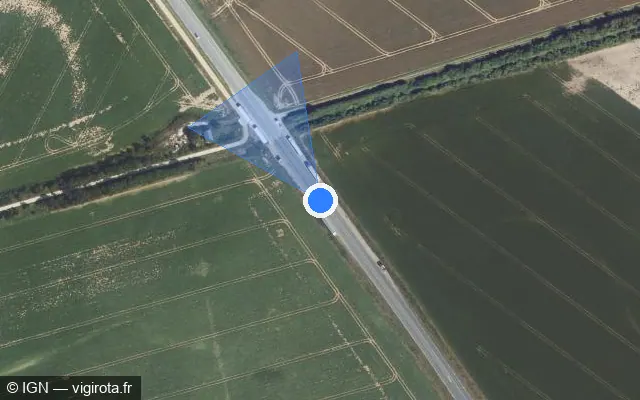 Vue satellite de l'emplacement du radar tourelle à Mont-l'Évêque