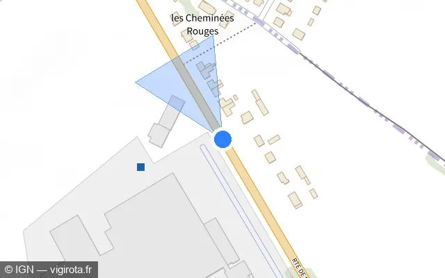 Vue plan de l'emplacement du radar tourelle à Lagny-le-Sec