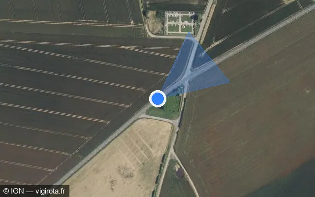 Vue satellite de l'emplacement du radar tourelle à Le Plessier-sur-Bulles
