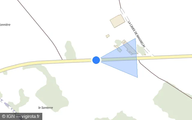 Vue plan de l'emplacement du radar tourelle à Tricot