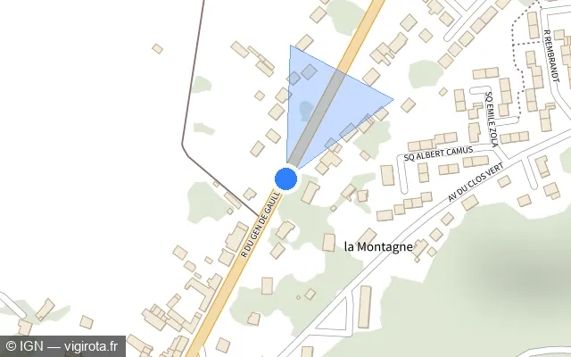Vue plan de l'emplacement du radar tourelle à Fleurines