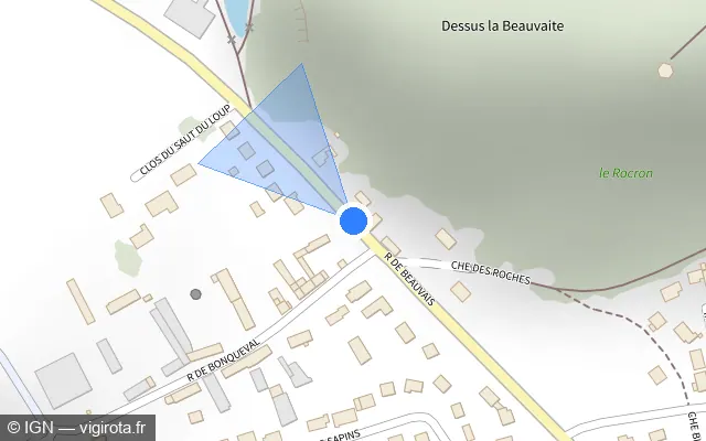 Vue plan de l'emplacement du radar tourelle à Blaincourt-lès-Précy