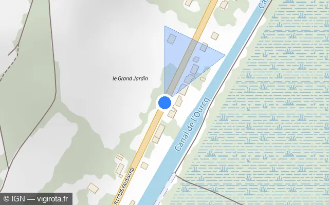 Vue plan de l'emplacement du radar tourelle à Neufchelles