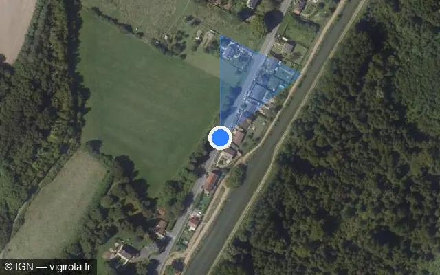 Vue satellite de l'emplacement du radar tourelle à Neufchelles