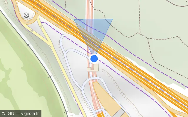 Vue plan de l'emplacement du radar fixe à Jouy-en-Josas