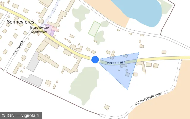 Vue plan de l'emplacement du radar tourelle à Chèvreville