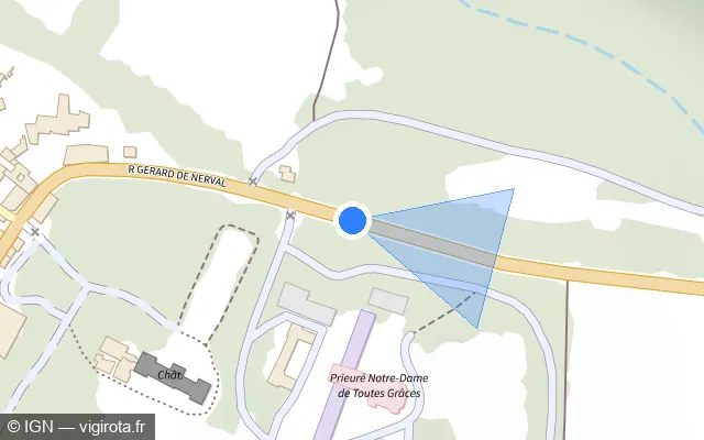 Vue plan de l'emplacement du radar tourelle à Mortefontaine