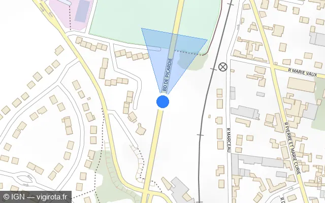 Vue plan de l'emplacement du radar tourelle à Méru