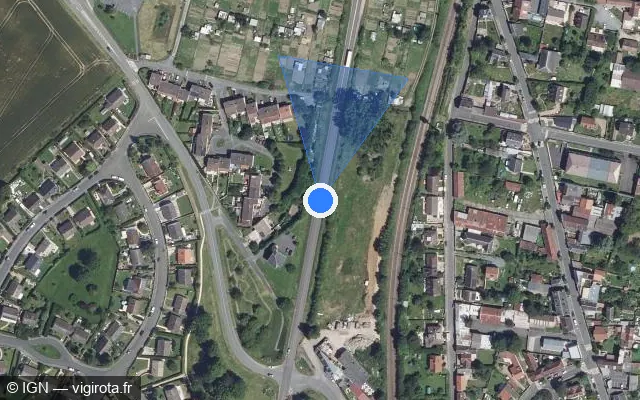 Vue satellite de l'emplacement du radar tourelle à Méru