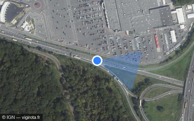 Vue satellite de l'emplacement du radar tourelle à Pontault-Combault