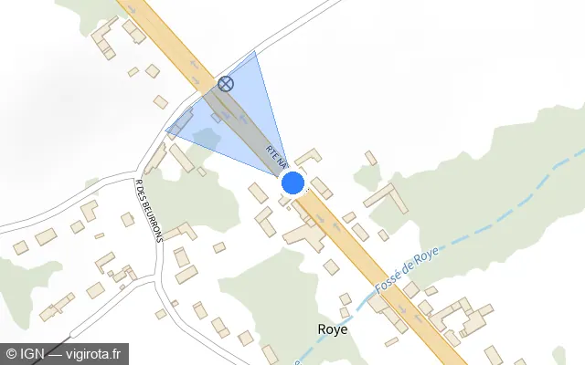 Vue plan de l'emplacement du radar tourelle à Ponchon
