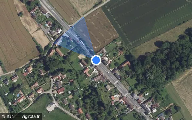 Vue satellite de l'emplacement du radar tourelle à Ponchon