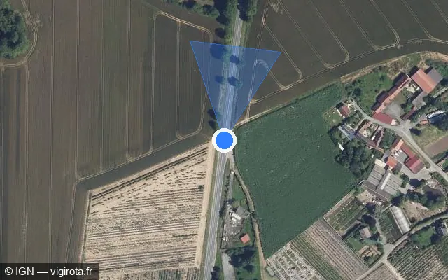 Vue satellite de l'emplacement du radar tourelle à Conchy-les-Pots