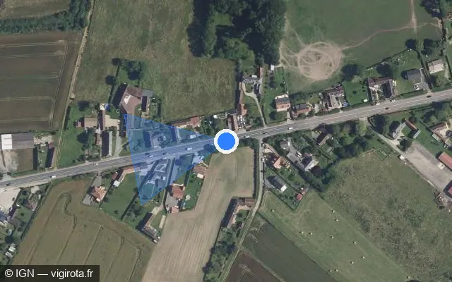 Vue satellite de l'emplacement du radar tourelle à Ons-en-Bray
