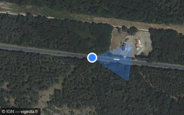 Vue satellite de l'emplacement du radar tourelle à Saint-Mars-la-Brière