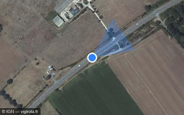 Vue satellite de l'emplacement du radar tourelle à Voivres-lès-le-Mans