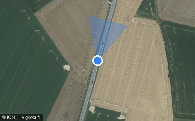 Vue satellite de l'emplacement du radar tourelle à Louvetot