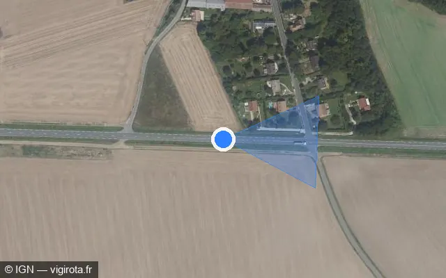 Vue satellite de l'emplacement du radar tourelle à Boissy-aux-Cailles