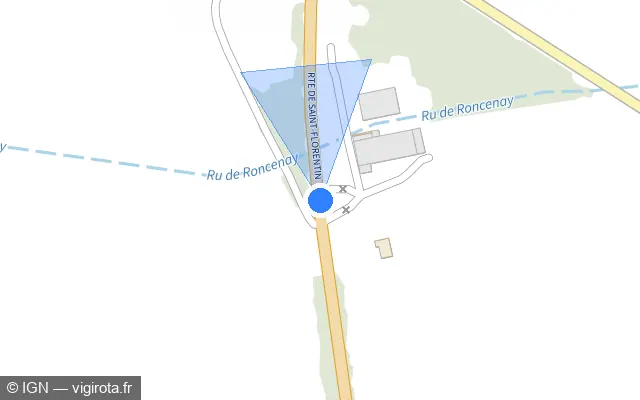Vue plan de l'emplacement du radar tourelle à Pontigny