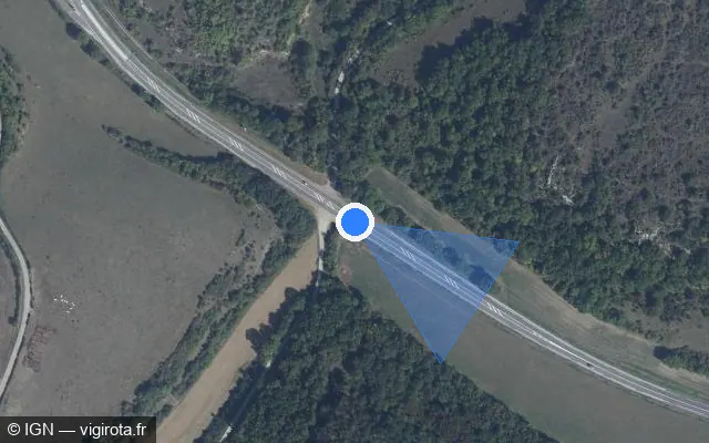 Vue satellite de l'emplacement du radar tourelle à Dezize-lès-Maranges