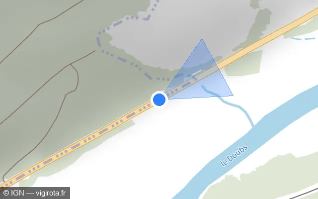 Vue plan de l'emplacement du radar tourelle à Les Fins