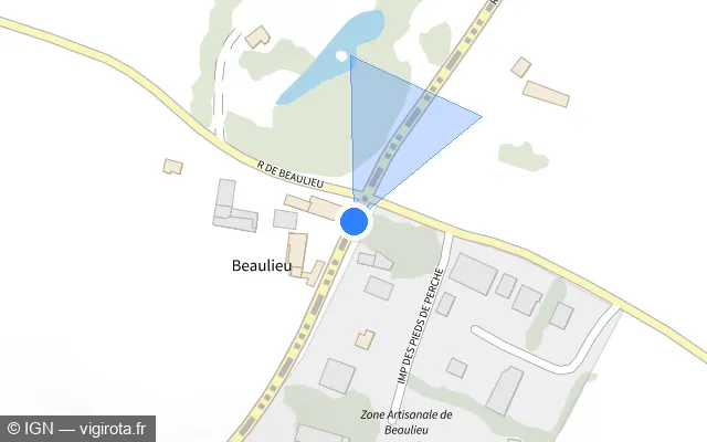 Vue plan de l'emplacement du radar tourelle à Saint-Père-Marc-en-Poulet