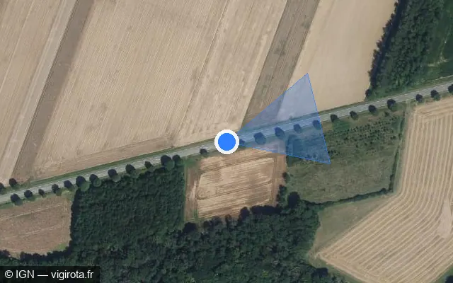 Vue satellite de l'emplacement du radar tourelle à Tilloy-Floriville