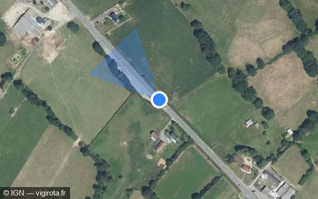 Vue satellite de l'emplacement du radar tourelle à La Ferrière-aux-Étangs