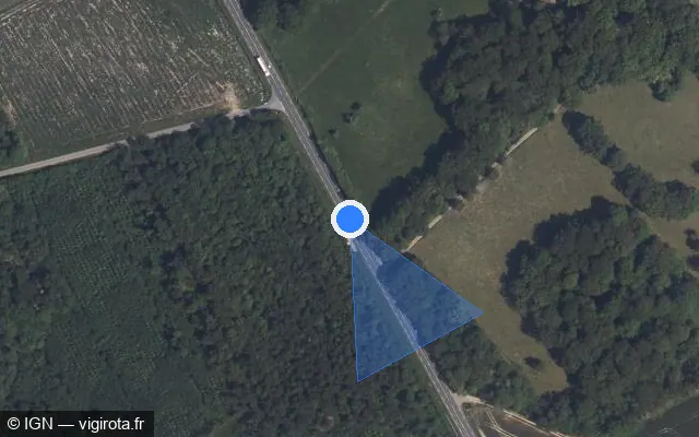 Vue satellite de l'emplacement du radar tourelle à Saint-Ouen-sur-Iton