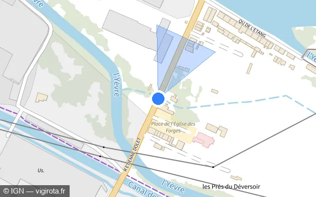 Vue plan de l'emplacement du radar tourelle à Vierzon