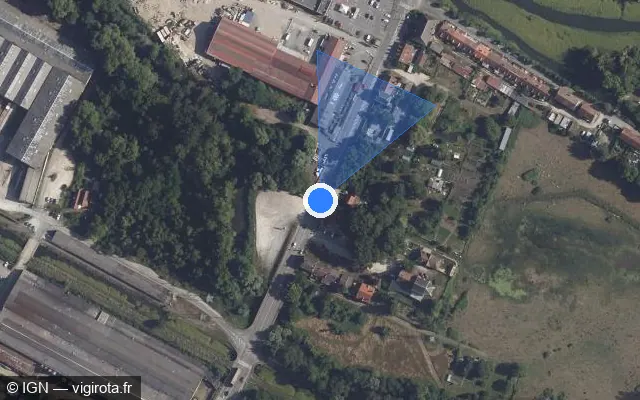 Vue satellite de l'emplacement du radar tourelle à Vierzon